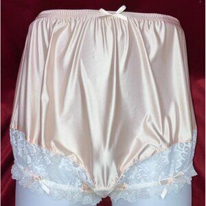 1X 2X Ritzy Knickers Mushroom Gusset Granny Panty Silky Nylon Satin Brief Sissy